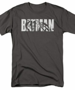 BATMAN TEXT ON GRAY T-Shirt