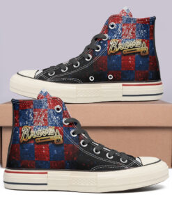 Atlanta Braves High Top Canvas Shoes Special Edition