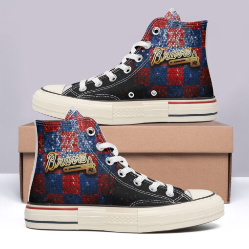 Atlanta Braves High Top Canvas Shoes Special Edition