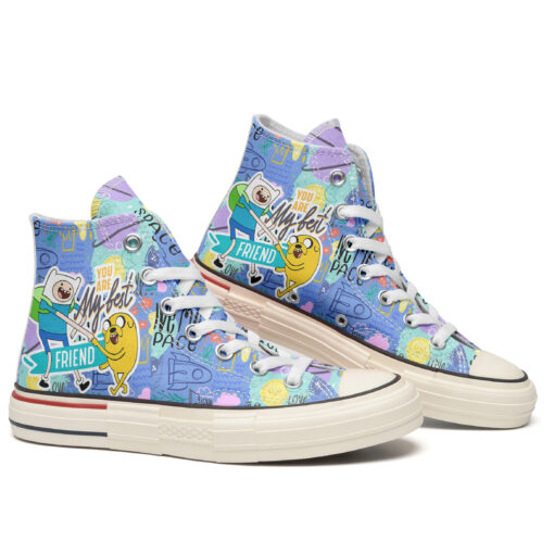 Aventure Time You Are My Best Friends High Top Canvas Shoes Special Edition