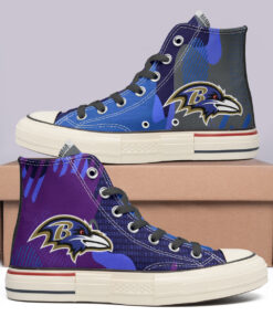 Baltimore Ravens High Top Canvas Shoes Special Edition