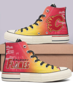 Calgary Flames High Top Canvas Shoes Special Edition