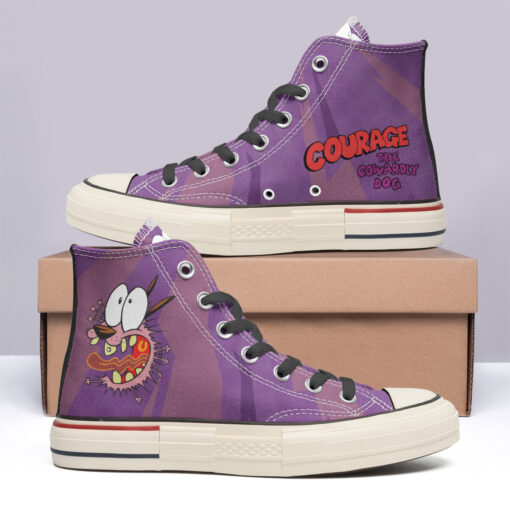 Courage The Cowardly Dog High Top Canvas Shoes Special Edition