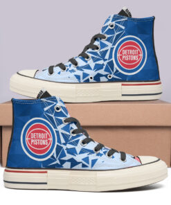 Detroit Pistons High Top Canvas Shoes Special Edition