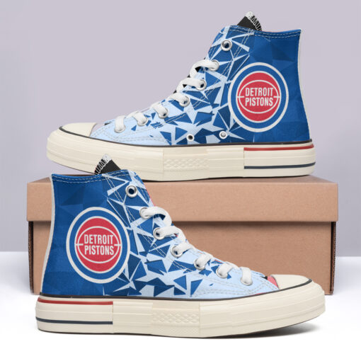 Detroit Pistons High Top Canvas Shoes Special Edition