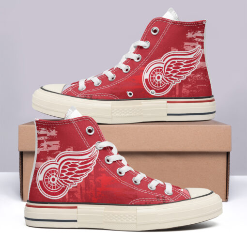 Detroit Red Wings High Top Canvas Shoes Special Edition