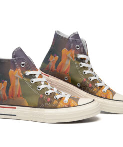 Fox Origami Art High Top Canvas Shoes Special Edition