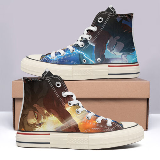 Goku and Vegeta High Top Canvas Shoes Special Edition