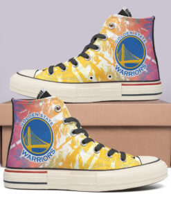 Golden State Warriors High Top Canvas Shoes Special Edition