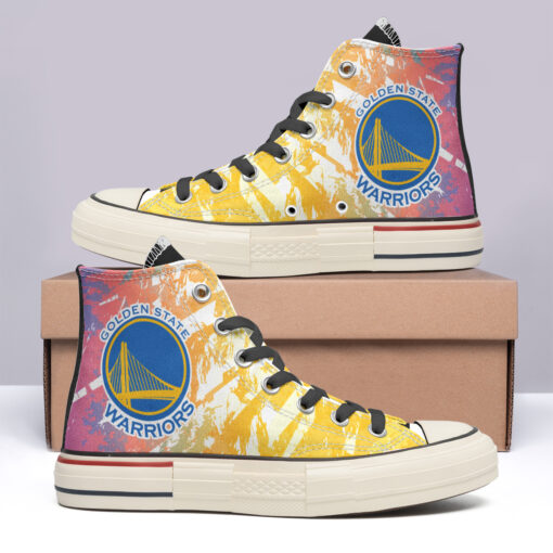 Golden State Warriors High Top Canvas Shoes Special Edition