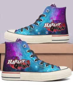 Harley Quinn Galaxy High Top Canvas Shoes Special Edition