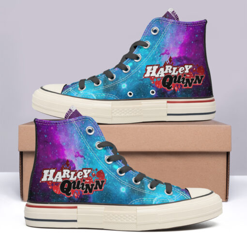 Harley Quinn Galaxy High Top Canvas Shoes Special Edition