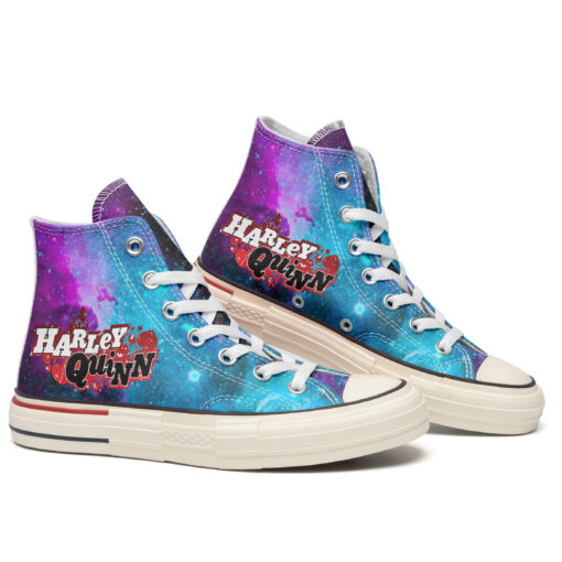 Harley Quinn Galaxy High Top Canvas Shoes Special Edition