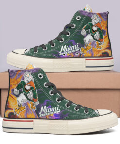 Miami Hurricanes High Top Canvas Shoes Special Edition