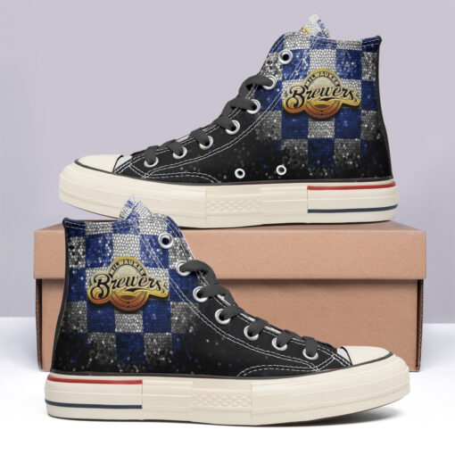 Milwaukee Brewers High Top Canvas Shoes Special Edition