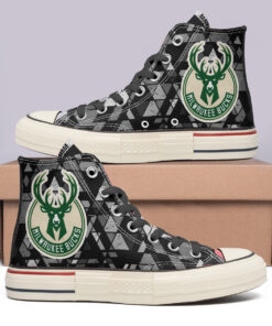 Milwaukee Bucks High Top Canvas Shoes Special Edition