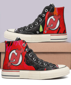 New Jersey Devils High Top Canvas Shoes Special Edition