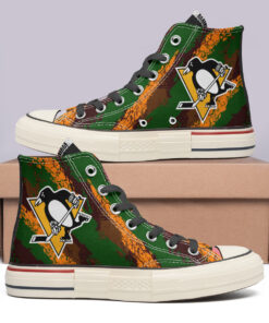 Pittsburgh Penguins High Top Canvas Shoes Special Edition