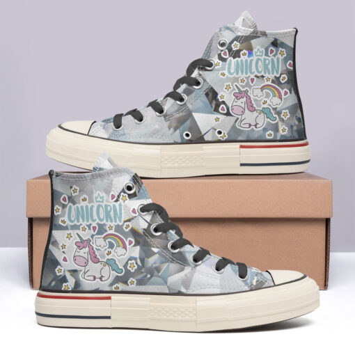 Rainbow Unicorn High Top Canvas Shoes Special Edition