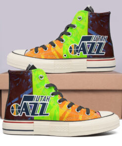 Utah Jazz High Top Canvas Shoes Special Edition