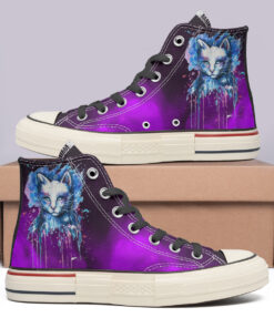 Watercolor Cat High Top Canvas Shoes Special Edition