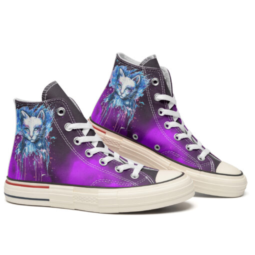 Watercolor Cat High Top Canvas Shoes Special Edition