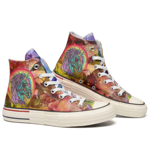 Zombie Rainbow Unicorn High Top Canvas Shoes Special Edition