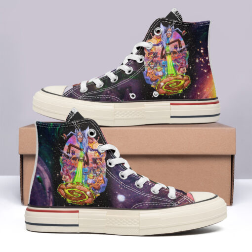 Rick And Morty Galaxy High Top Canvas Shoes Special Edition