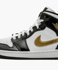 Air Jordan 1 Mid SE “Black Gold Patent Leather”