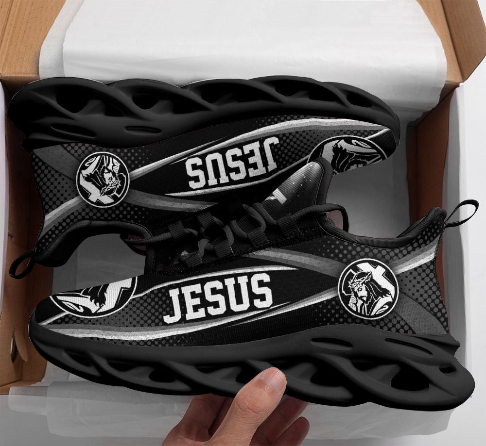 White And Black Jesus Running Sneakers Max Soul Shoes For Men And Women