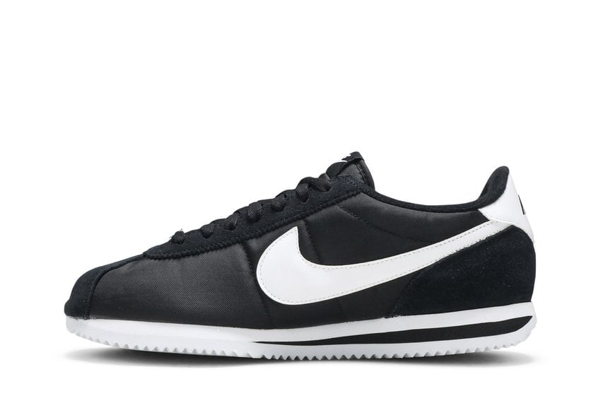 Nike Cortez Basic Nylon Black White-Metallic Silver