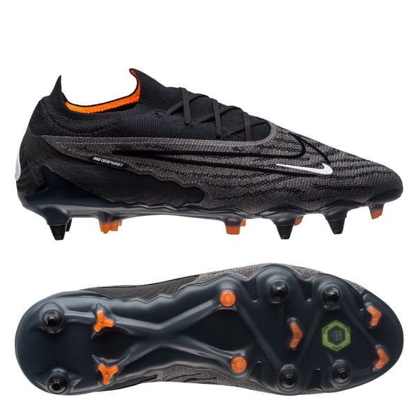 Nike Gripknit Phantom GX Elite SG-Pro Anti-Clog Traction Black Dark Smoke Grey Total Orange Nike Gripknit Phantom GX Elite SG-Pro Anti-Clog Traction Black Dark Smoke Grey Total Orange